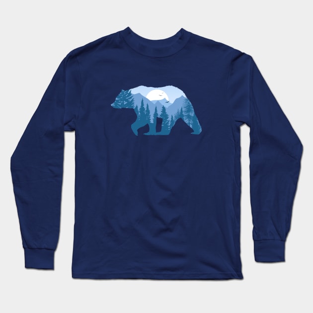 Grizzly Bear forest Long Sleeve T-Shirt by JuanMedina